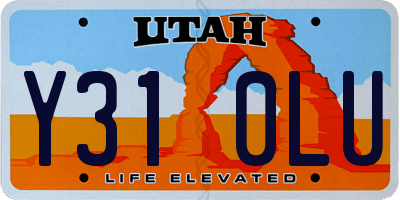 UT license plate Y310LU
