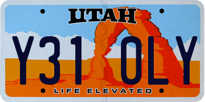 UT license plate Y310LY