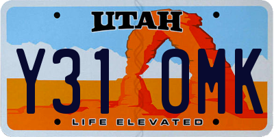 UT license plate Y310MK