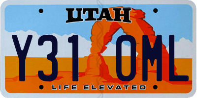 UT license plate Y310ML