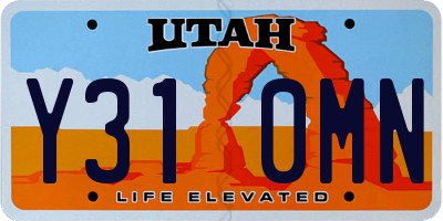 UT license plate Y310MN