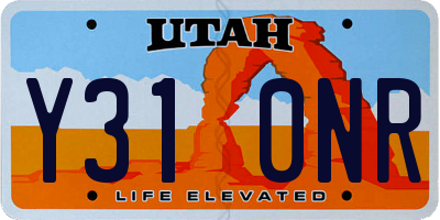 UT license plate Y310NR