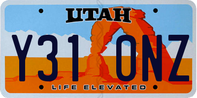 UT license plate Y310NZ