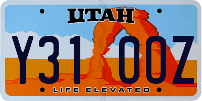 UT license plate Y310OZ