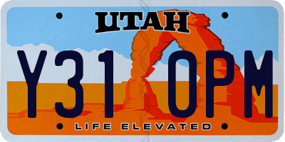 UT license plate Y310PM