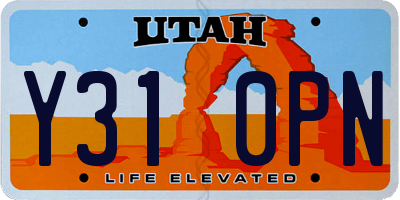 UT license plate Y310PN