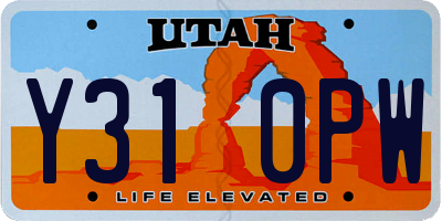 UT license plate Y310PW