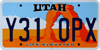 UT license plate Y310PX