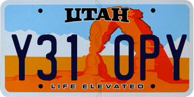 UT license plate Y310PY