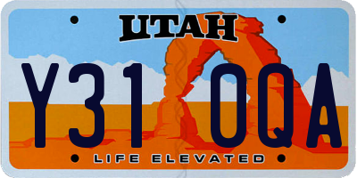 UT license plate Y310QA