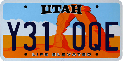UT license plate Y310QE