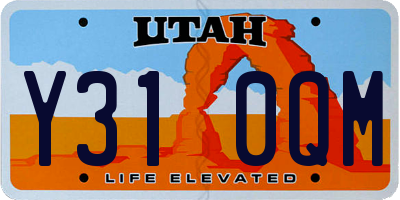 UT license plate Y310QM