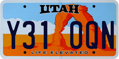 UT license plate Y310QN