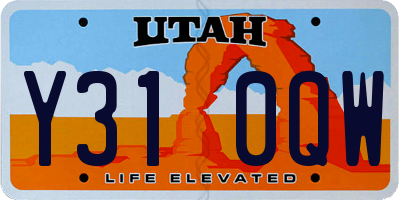 UT license plate Y310QW