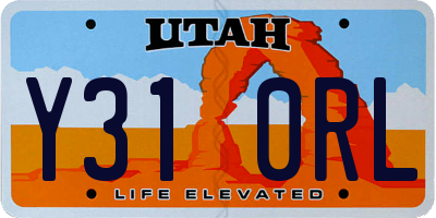 UT license plate Y310RL