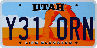UT license plate Y310RN
