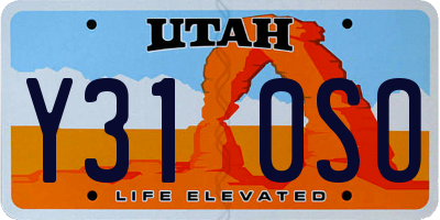 UT license plate Y310SO