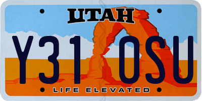 UT license plate Y310SU