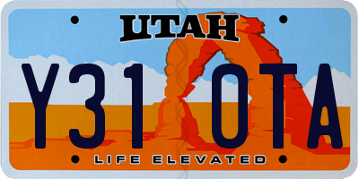 UT license plate Y310TA