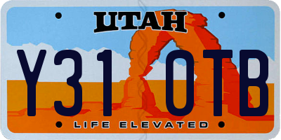 UT license plate Y310TB