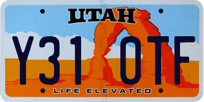 UT license plate Y310TF