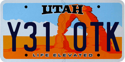 UT license plate Y310TK