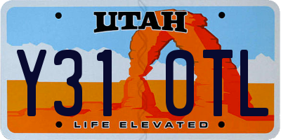 UT license plate Y310TL