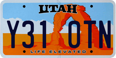 UT license plate Y310TN