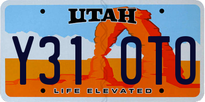 UT license plate Y310TO