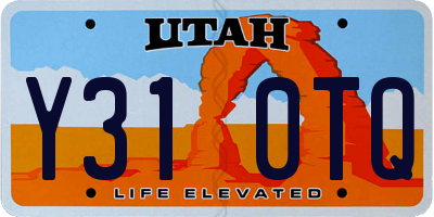 UT license plate Y310TQ