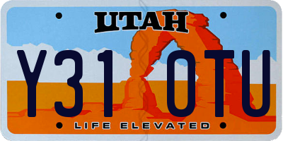 UT license plate Y310TU