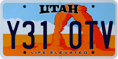 UT license plate Y310TV