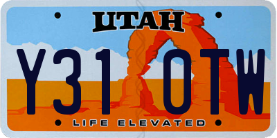 UT license plate Y310TW