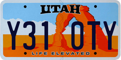 UT license plate Y310TY