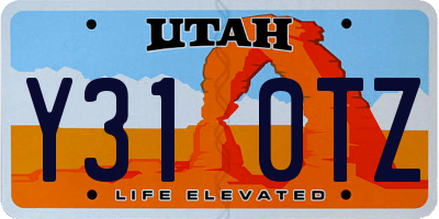 UT license plate Y310TZ