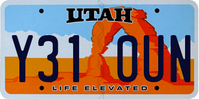 UT license plate Y310UN
