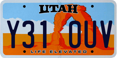 UT license plate Y310UV