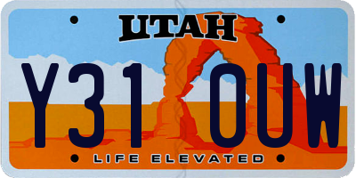UT license plate Y310UW
