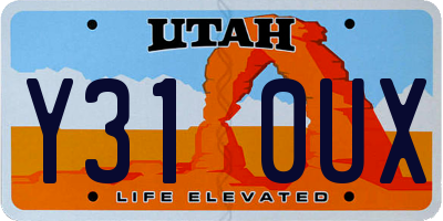 UT license plate Y310UX