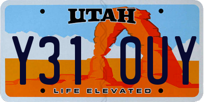 UT license plate Y310UY