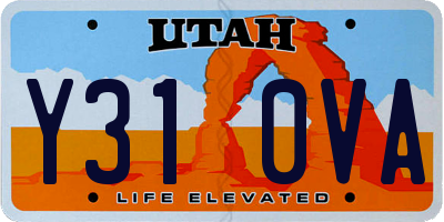 UT license plate Y310VA