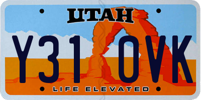 UT license plate Y310VK