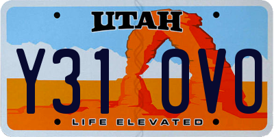UT license plate Y310VO
