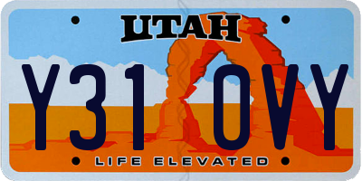 UT license plate Y310VY