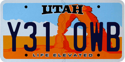 UT license plate Y310WB