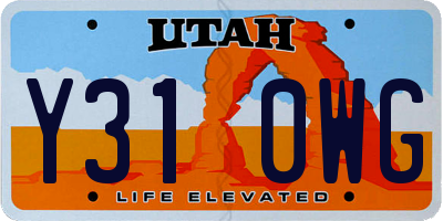 UT license plate Y310WG