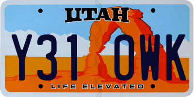 UT license plate Y310WK