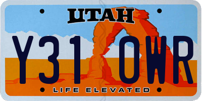 UT license plate Y310WR