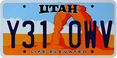 UT license plate Y310WV