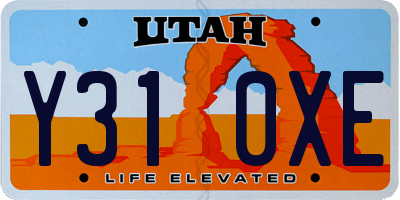 UT license plate Y310XE